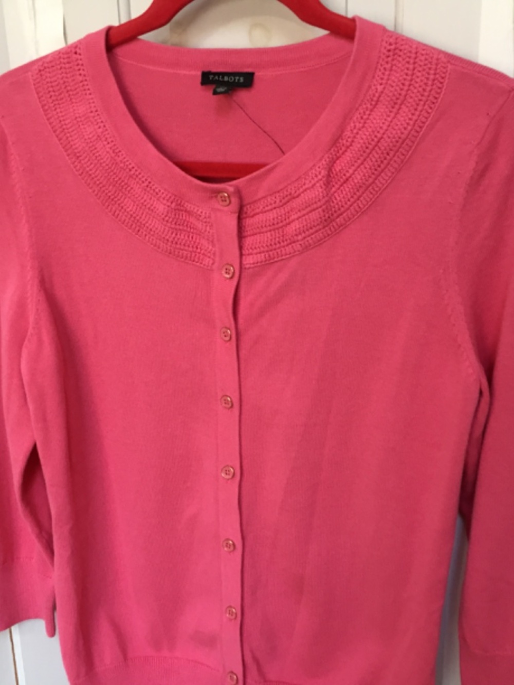 Talbots Pink Button-Up Knit Cardigan - Picture 9 of 15